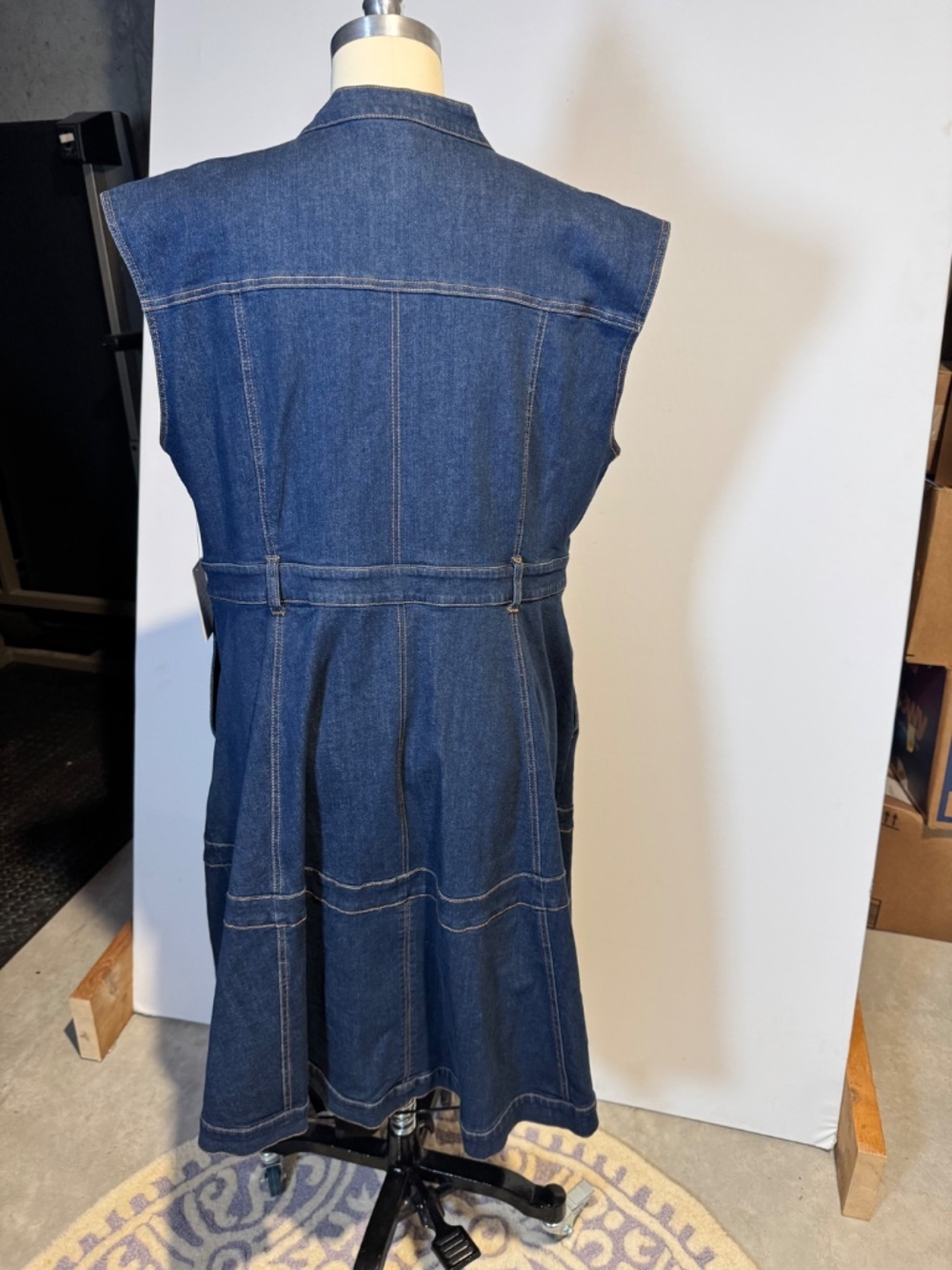 NWT Eloquii Sleeveless Denim Dress, Women's Plus Size 18 - Picture 9 of 11